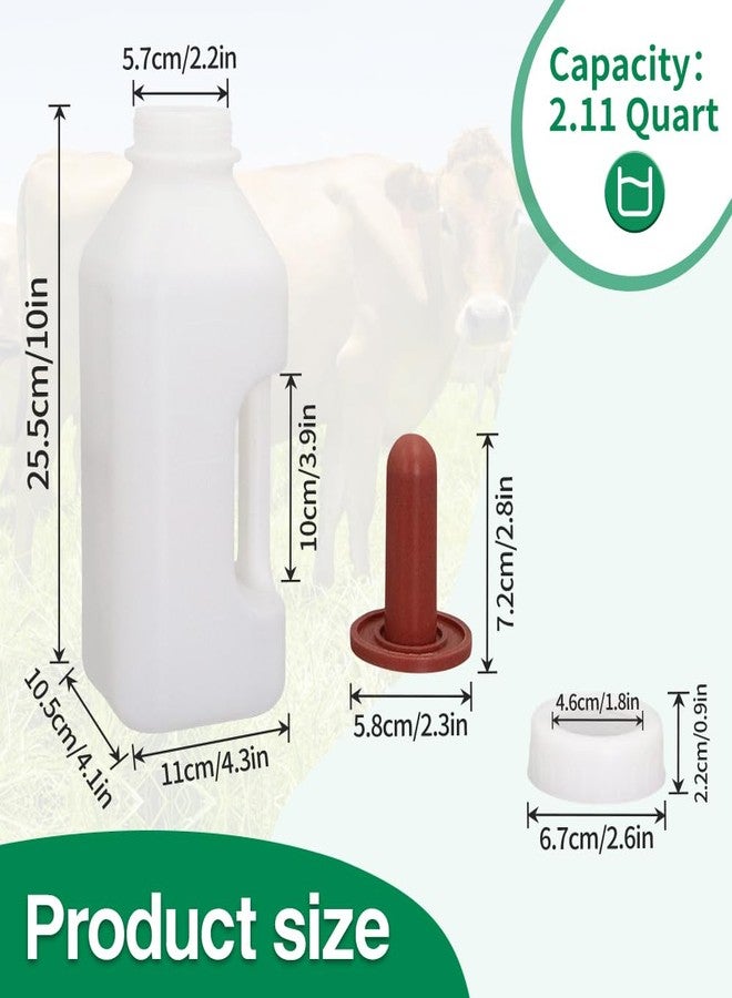 MODUODUO Calf Bottle with a Replacement Screw-on Nipple 2.11quart Lamb Milk Feeding Bottle for Lamb foal - Image 3